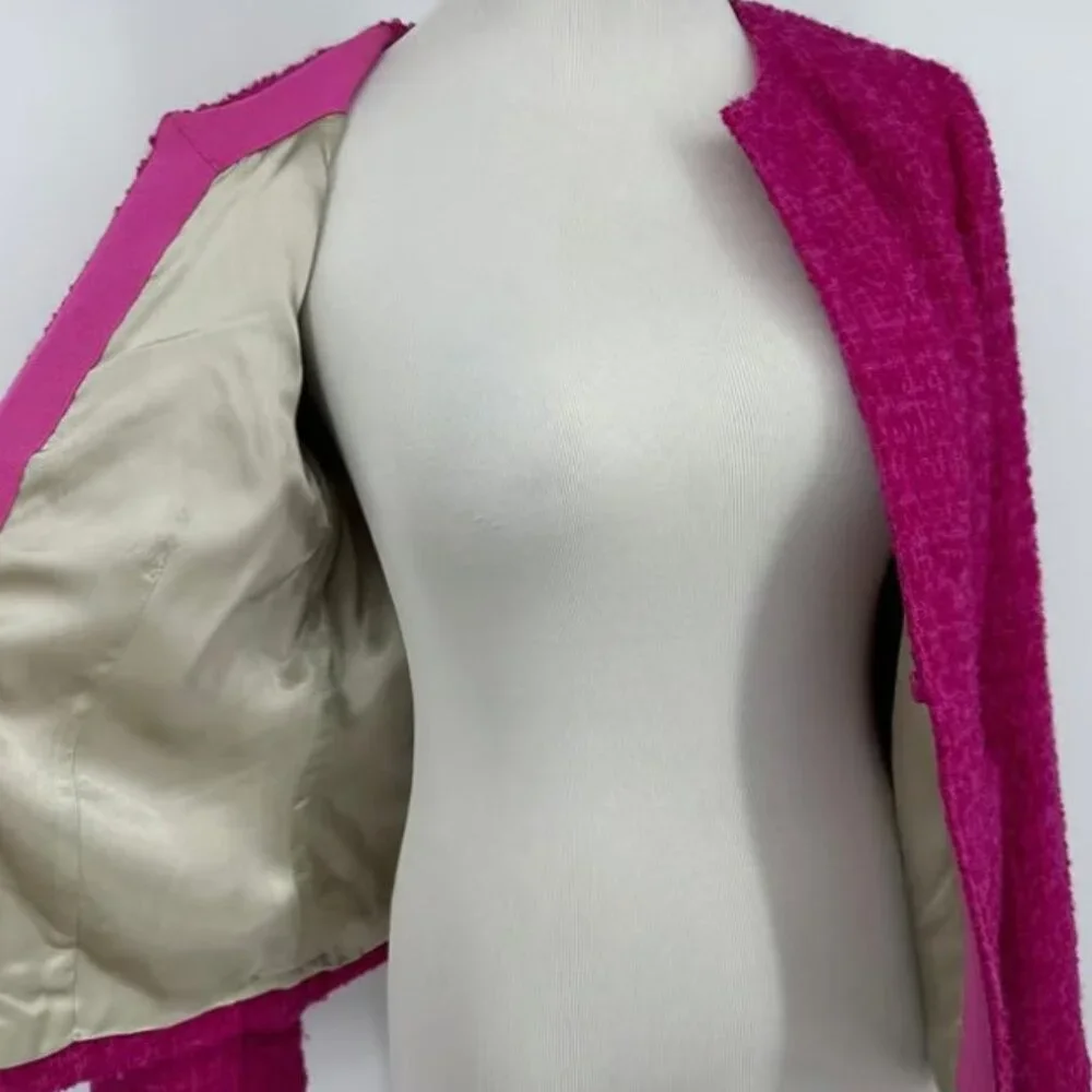J. Crew Pink Astrid Boucle Tweed Wool Blazer